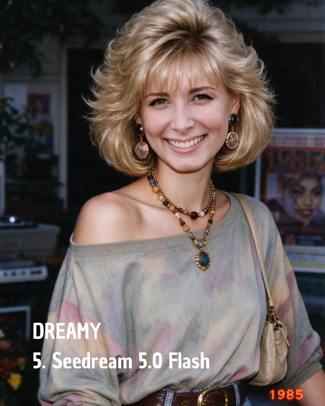 AI-generated 1985-style portrait by Seedream 5.0 Flash with soft focus and faded color
